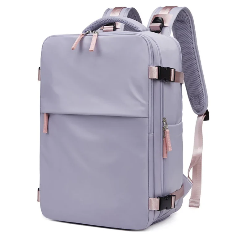 Rucsac Calatorie, Impermeabil, Multifunctional, Anti-transpiratie, Port pentru Incarcare USB, Ghiozdan Voiaj, Compartiment pentru Incaltaminte, Laptop 15, 6 inch, Haine, Accesorii, Capacitate Mare 30 L, Mov Lila