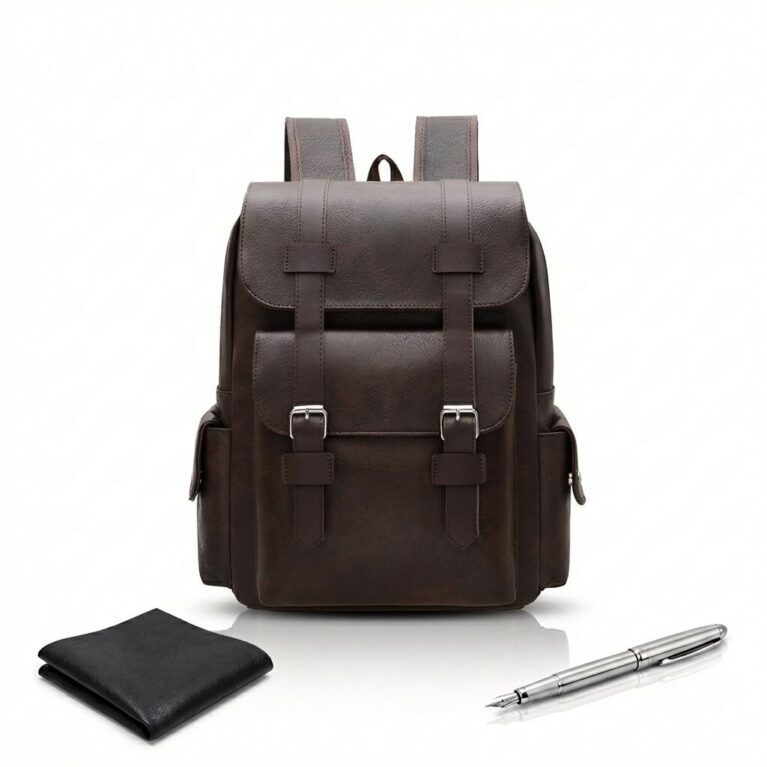 Rucsac Business si Calatorie, Multifunctional, Anti-transpiratie, Stil Vintage, Casual, Ghiozdan Impermeabil, de Zi cu Zi, Laptop 15, 6 inch, Haine, Accesorii, Capacitate 20 - 30 L, Mic si Elegant, Ideal pentru Birou si Scoala, Maro Inchis