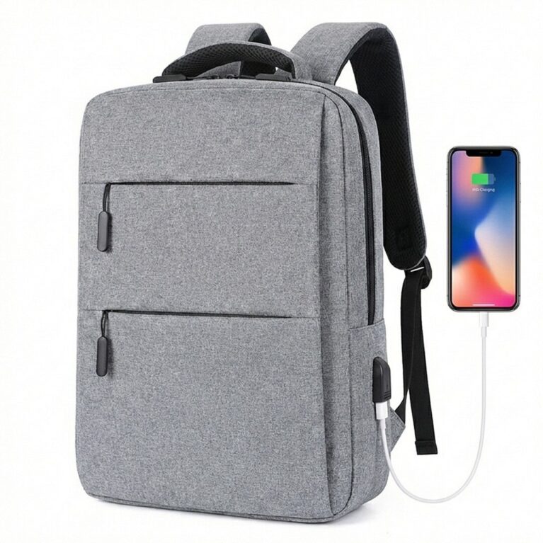 Rucsac Laptop, Anti-transpiratie, Port pentru Incarcare USB, Ghiozdan Voiaj, Laptop 15.6 inch, Haine, Accesorii, Capacitate 35 L, Confortabil, Usor, Casual, Bussiness, Gri