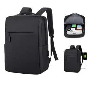 Rucsac Laptop, Anti-transpiratie, Port pentru Incarcare USB, Ghiozdan Voiaj, Laptop 15, 6 inch, Haine, Accesorii, Capacitate 30 L, Confortabil, Usor, Casual, Bussiness, Negru