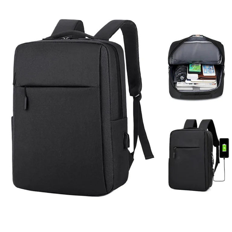 Rucsac Laptop, Anti-transpiratie, Port pentru Incarcare USB, Ghiozdan Voiaj, Laptop 15, 6 inch, Haine, Accesorii, Capacitate 30 L, Confortabil, Usor, Casual, Bussiness, Negru